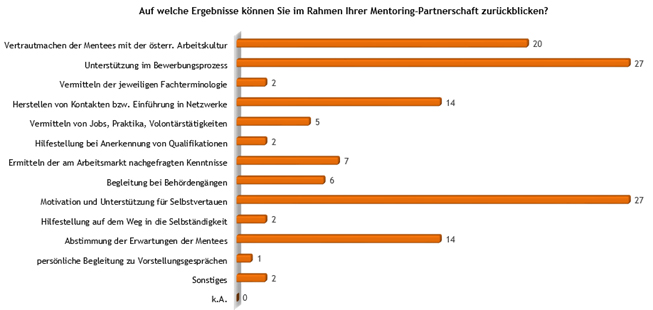 Ergebnisse Programm Mentoring für Migrant:innen