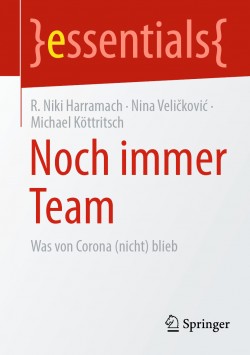 Cover des Buches "Noch immer Team", grauer Einband, roter Balken am oberen Rand
